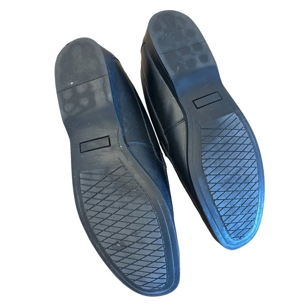 Aretina Mens Loafers Slip Ons Black Leather‎ Luxury Classic Comfort Shoe